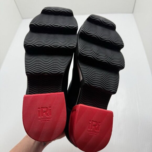 iRi Black Red Neoprene Sneakers Low Top Shoes NIB Designer Women's 8 Waterproof - Picture 9 of 11